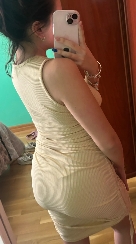 Vestido shein beige  2