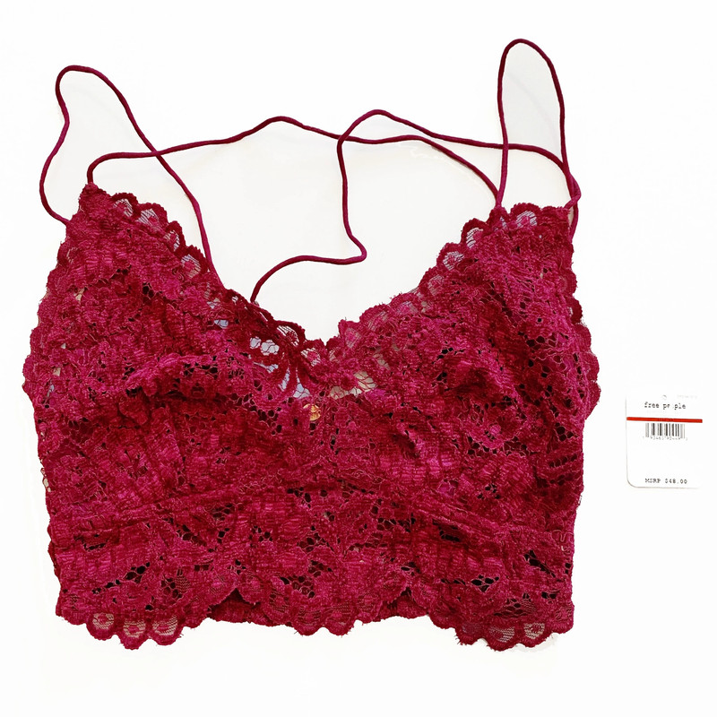 NWT Free People Celine bralette in wine red, XS 2