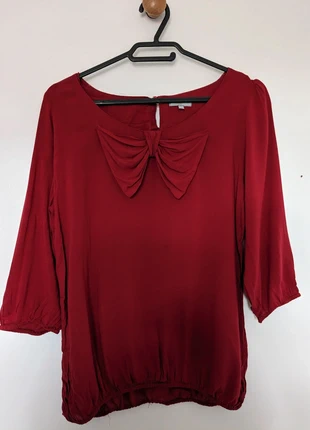 Blouse rouge carmin à noeud et col rond manches 3/4 Etam taille 36/38 en très bon état, brand: Etam, condition: Very good, size: S / 36 / 8, €6.00, €7.00 includes Buyer Protection