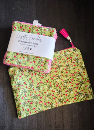 Lot de 7 lingettes lavables pour bébé et sa trousse de voyage, merk: sans marque, staat: Nieuw met prijskaartje, € 11,00, € 12,25 inclusief Kopersbescherming