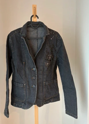 Chaqueta blazer denim retro vaquera vintage gris 2000s talla L, merk: Vintage Dressing, staat: Heel goed, maat: L / 40 / 12, € 5,00, € 5,95 inclusief Kopersbescherming