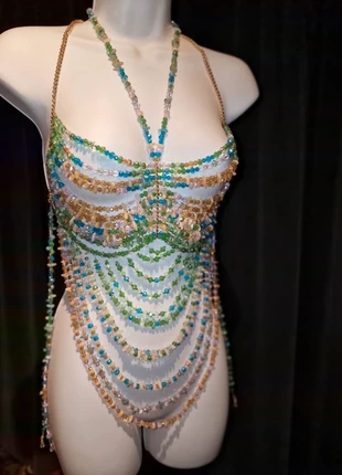 heavy beaded festival performance heavy beaded glittering gemstone bodychain, brand: bodychain, condition: New with tags, £65.00, £68.95 includes Buyer Protection