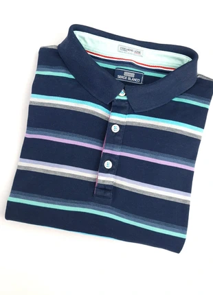 🏉 Polo Serge Blanco Bleu marine à rayures - Très bon état - Taille L (Mesures en photo), marca: Serge Blanco, estado: Muy bueno, tamaño: L, 14,00 €, 15,40 € Protección al comprador Pro incluida