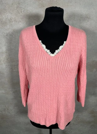 Pull Maille Torsadée Cable Knit Vintage Croft & Barrow rose pastel côtelé taille L, brand: Vintage Dressing, condizioni: Ottime, taglia: L / IT 44 / EU 40, €15.00, €16.45 include la Protezione acquisti Pro
