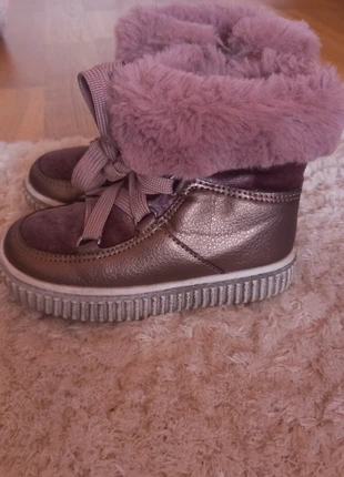 Botte fille rose metalisée, velour et fourrure 21, condition: Very good, size: 21, €6.00, €7.00 includes Buyer Protection