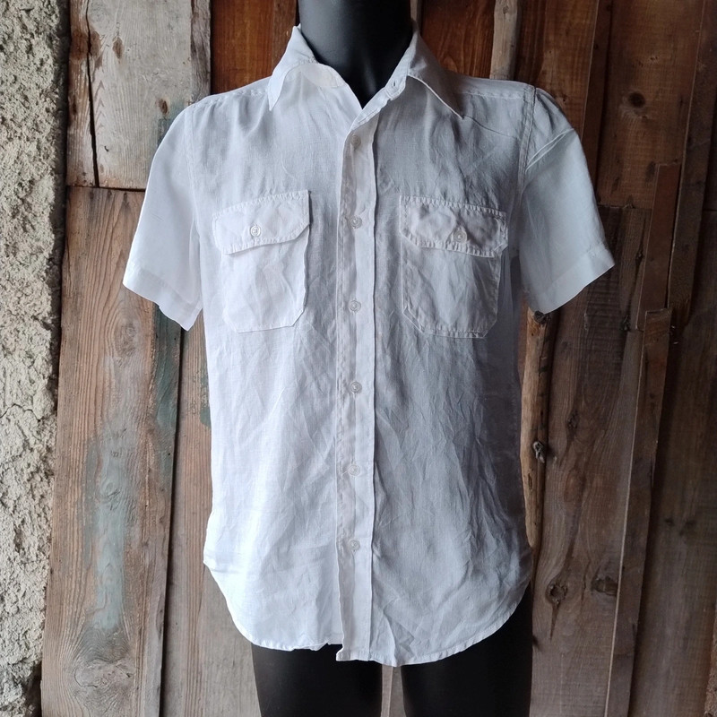 Camicia uomo tirolese Trachten blusa Tirol tyrol bianca in lino a maniche corte Vinted