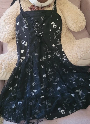 Robe Pinup Noire avec Dentelle et laçage, condition: Good, size: M / 38 / 10, €4.00, €4.90 includes Buyer Protection