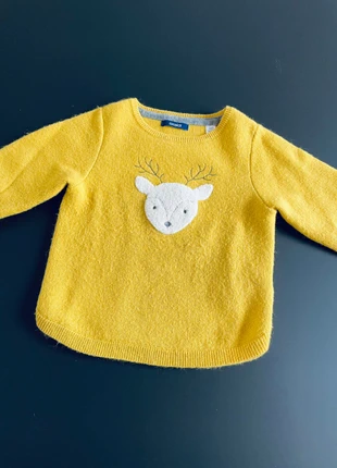 Adorable pull jaune motif Elan, fille 4 ans 🦌, marque: Okaïdi, état: Très bon état, taille: 4 ans / 104 cm, 10,00 €, 11,20 € Protection acheteurs incluse