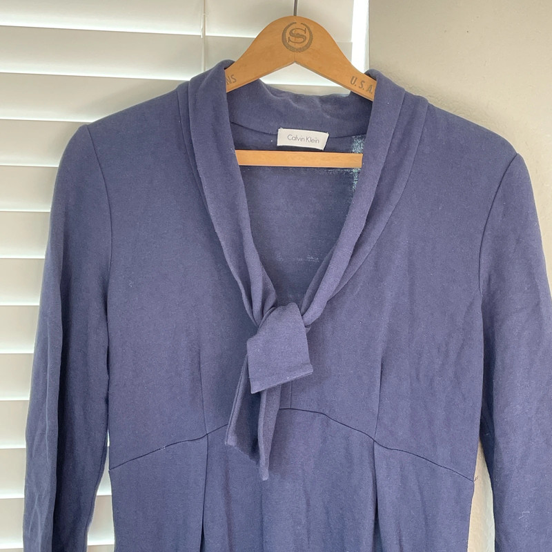 Calvin Klein Women’s Dress Blue Zipper w/ Pockets 3/4 Sleeve Size M (likely) 3