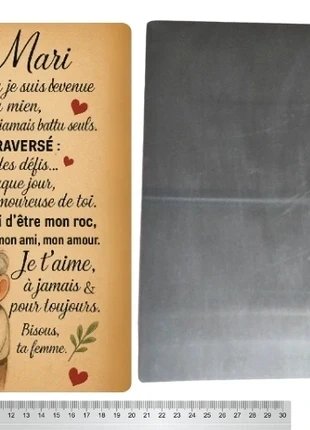 Plaque métal message d’amour – À mon mari – 20x25 cm, staat: Heel goed, € 17,00, € 18,55 inclusief Kopersbescherming