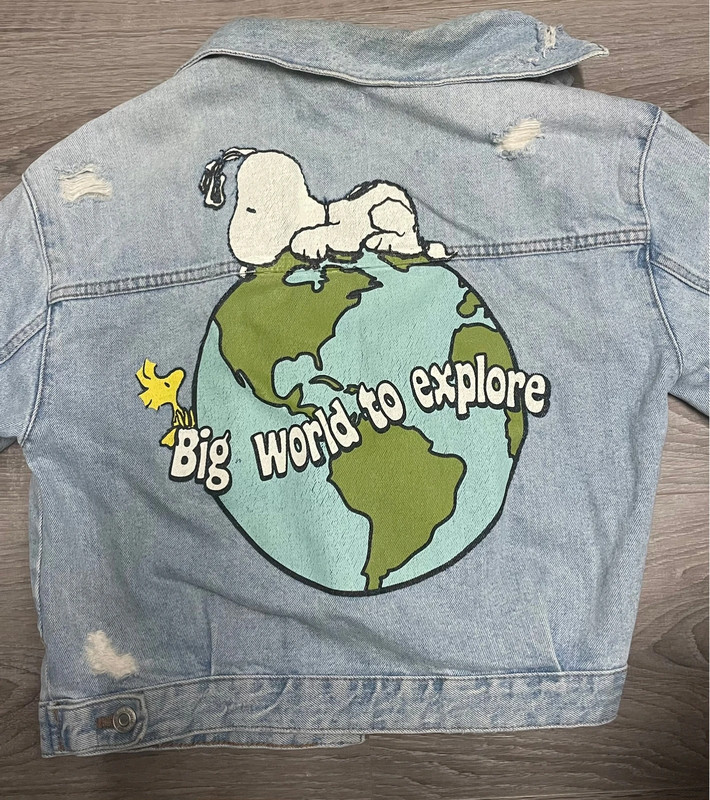 Oversized Peanuts denim jacket van Zara Vinted