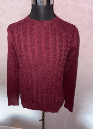 Pull Tommy Hilfiger Denim bordeaux torsadé homme (Taille S), marque: Tommy Hilfiger, état: Très bon état, taille: S, 22,99 €, 24,84 € Protection acheteurs incluse
