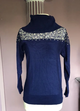 Pull col roulé fantaisie bleu leo et ugo, marque: LEO & UGO, état: Très bon état, taille: M / 38 / 10, 15,00 €, 16,45 € Protection acheteurs incluse