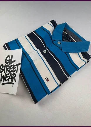 Polo rayé Tommy Hilfiger bleu blanc marine taille M, marque: Tommy Hilfiger, état: Très bon état, taille: M, 22,00 €, 23,80 € Protection acheteurs (Pro) incluse