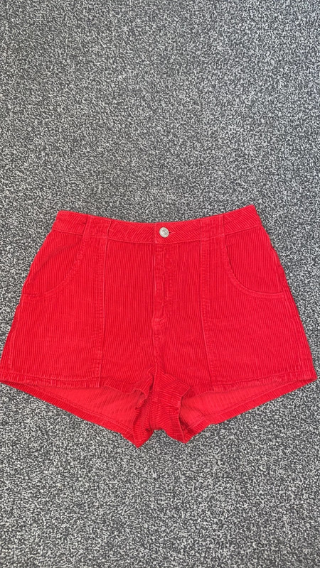 Red corduroy clearance shorts