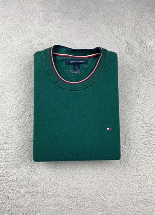 Pull en maille col rond Tommy Hilfiger Vert liseré Bleu Marine/Blanc/Rouge logo brodé Taille M Homme, brand: Tommy Hilfiger, condition: Very good, size: M, €19.90, €21.60 includes Buyer Protection Pro