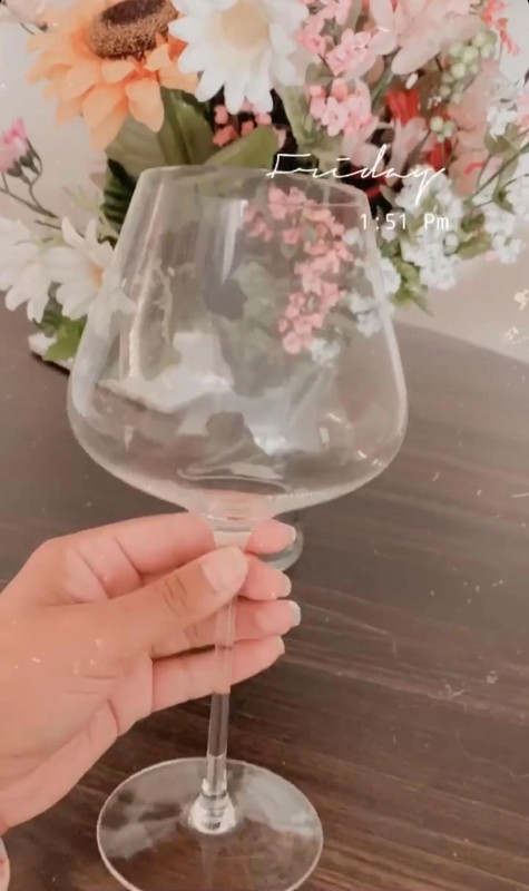 Wine glass, crystal clear glass goblet