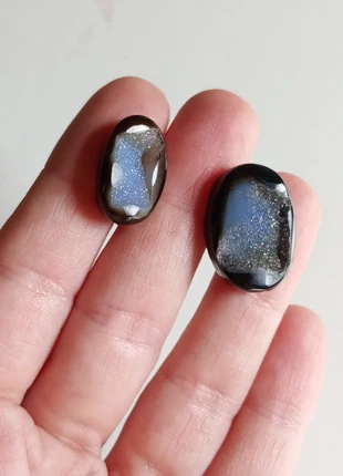 2x Cabochão oval pedra Ágata com geodo, marca: lithotherapie, estado: Muito bom, €5.00, €5.95 inclui Proteção do Comprador