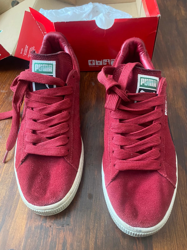 Puma suede 2024 red black