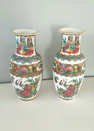 Vaas 2 stuks chinese vazen famille rose medallion, état: Bon état, 35,00 €, 37,45 € Protection acheteurs incluse