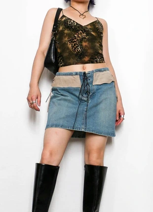 Mini skirt with laces | Jupe courte à lacets, marque: Vintage, état: Très bon état, taille: S / 36 / 8, 15,00 €, 16,45 € Protection acheteurs (Pro) incluse