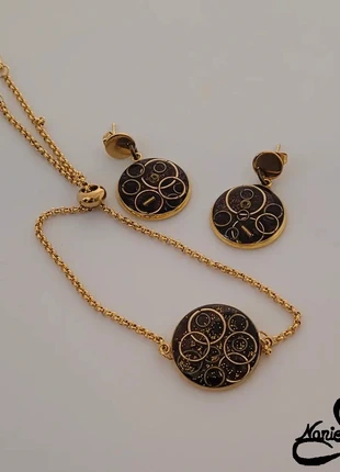 Ensemble doré Boucles d'oreilles et Bracelet , marque: Fait Main, état: Neuf sans étiquette, 22,00 €, 23,80 € Protection acheteurs incluse