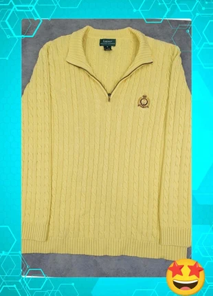 Pull jaune quart zip torsadé coton marque Lauren Ralph Lauren taille 1X femme (XL), marque: Lauren Ralph Lauren, état: Très bon état, taille: XL / 42 / 14, 35,00 €, 37,45 € Protection acheteurs (Pro) incluse