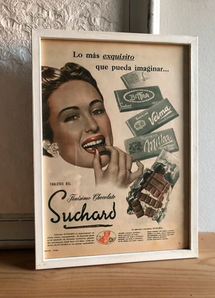 Cuadro antiguo publicidad Suchard 22 x 32, marca: Chocolate, estado: Muy bueno, 16,00 €, 17,50 € Protección al comprador incluida