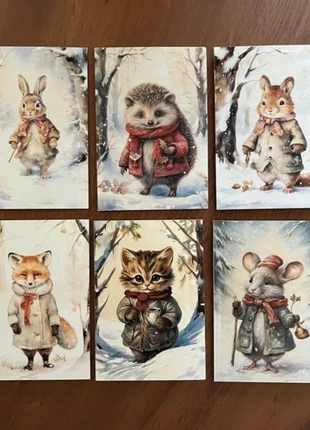 SALE! Set van 6 dubbele wenskaarten 'Nostalgisch' inclusief enveloppen, staat: Nieuw met prijskaartje, € 3,00, € 3,85 inclusief Kopersbescherming