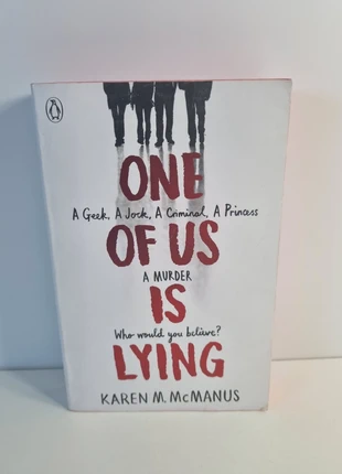 One Of Us Is Lying Karen M McManus Red Sprayed Edge Paperback, condition: Satisfactory, £1.00, £1.75 includes Buyer Protection