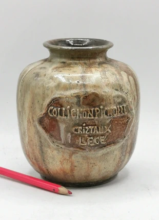 Vase pot publicitaire Collignon Cristaux Liège 1900, marque: Grès, état: Très bon état, 10,00 €, 11,20 € Protection acheteurs incluse