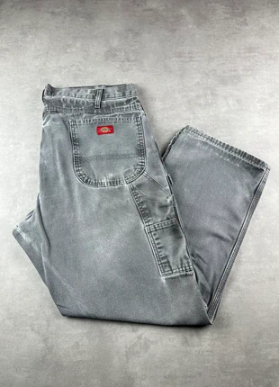 Pantalon dickies single knee subaru workwear baggy gris sunfaded patiné vintage - Taille 38x30, marca: Dickies, estado: Muito bom, tamanho: PT 48 | W38, €29.00, €31.15 inclui Proteção do Comprador Pro