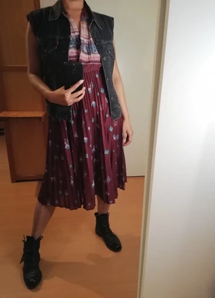 Vintage plissé abstract floral granny chic dress , merk: Vintage, staat: Heel goed, maat: M / 38 / 10, € 15,00, € 16,45 inclusief Kopersbescherming