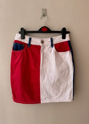 Jupe vintage jeans taille haute multicolore vintage high waisted denim skirt, marke: Vintage, zustand: Sehr gut, größe: S / 36 / 8, 10,00 €, 11,20 € inklusive Vinted-Käuferschutz