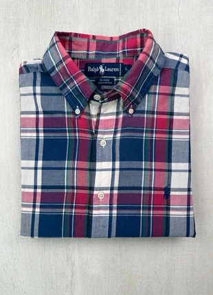 Chemise Ralph Lauren à carreaux multicolores logo bleu brodé L homme, marque: Ralph Lauren, état: Très bon état, taille: L, 38,00 €, 40,60 € Protection acheteurs (Pro) incluse