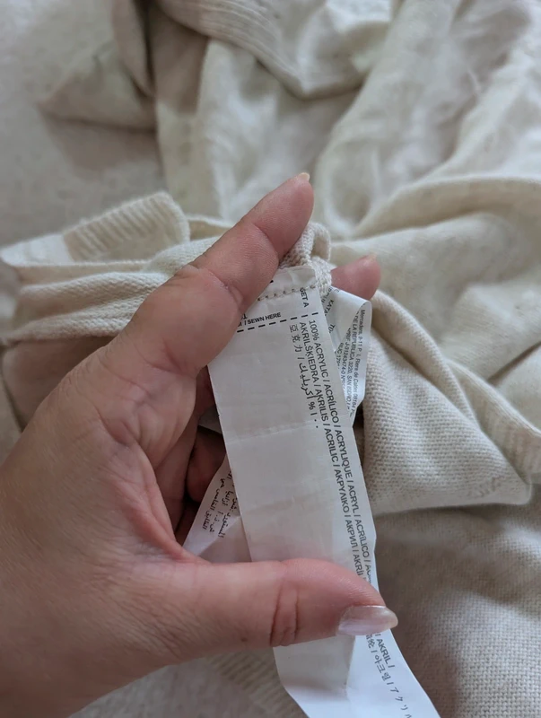 🤍 Pull beige à col V Mango – S - photo numéro 5