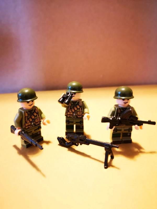 Lego Style soldati. 3 minifigure. Nuovo. No marca Lego