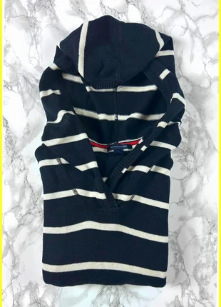 Sweat/Pull Tommy Hilfiger Noir à rayure blanche / Col à capuche / Logo brodé / Taille L Femme, brand: Tommy Hilfiger, condition: Very good, size: L / 40 / 12, €23.00, €24.85 includes Buyer Protection