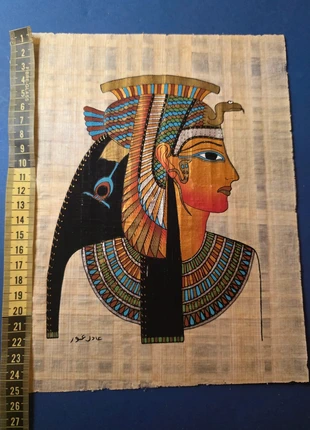 Papyrus Egiziano Dipinto a Mano – Arte Egypt – Firmato – Nefertari/Iside, staat: Als nieuw, € 25,00, € 26,95 inclusief Kopersbescherming