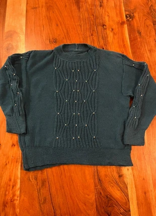 Pull Vintage cable Knit Femme Col Rond Torsade Sweater Maille Epaulette Turquoise M, brand: Vintage Dressing, condition: Very good, size: M / 38 / 10, €11.90, €13.20 includes Buyer Protection Pro