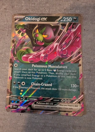 Shrouded Fables Okidogi EX, merk: Pokémon, staat: Heel goed, € 2,00, € 2,80 inclusief Kopersbescherming