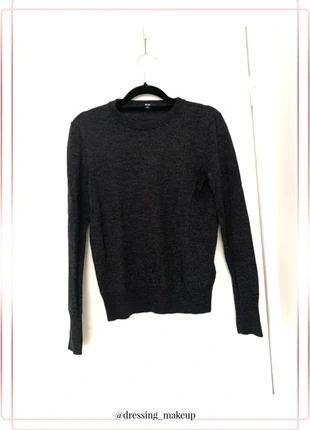 Pull gris foncé noir chiné en laine uniqlo, brand: Uniqlo, condition: Very good, size: S / 36 / 8, €17.00, €18.55 includes Buyer Protection