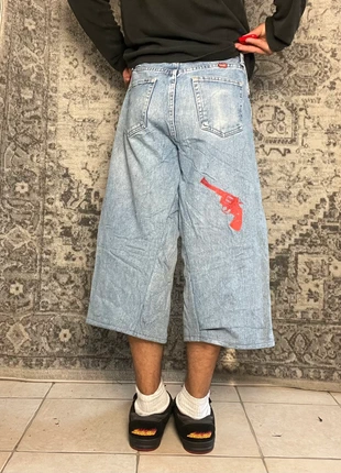 Jort baggy large brodé rouge gangster handmade streetwear hip-hop y2k skater taille 32US, merk: JNCO, staat: Heel goed, maat: M, € 40,00, € 42,70 inclusief Kopersbescherming Pro