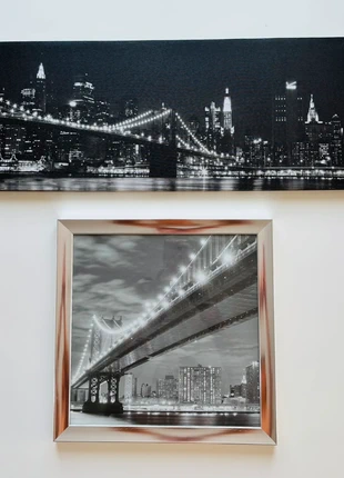 Lot de 2 tableaux noir et blanc thème New York, merk: New York, staat: Heel goed, € 10,00, € 11,20 inclusief Kopersbescherming
