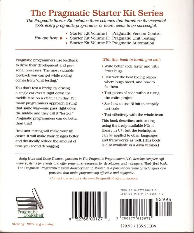 pragmatic unit testing 2nd ed Hunt, Thomas pragmatic bookshelf 2007 2