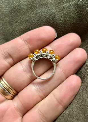 Bague design en argent massif et ambre, marca: Argent, estado: Muito bom, tamanho: 16,1 mm Ø / 10,5, €38.95, €41.60 inclui Proteção do Comprador Pro