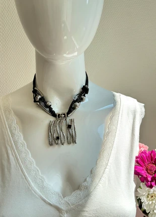 Collier noir et argenté design original - Unisexe, brand: Vintage Dressing, condition: Very good, €9.00, €10.15 includes Buyer Protection