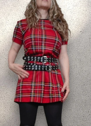 Vestido estilo kilt vintage cuadro escocés tartán rojo talla M aprox, merk: Vintage Dressing, staat: Heel goed, maat: M / 38 / 10, € 14,99, € 16,44 inclusief Kopersbescherming