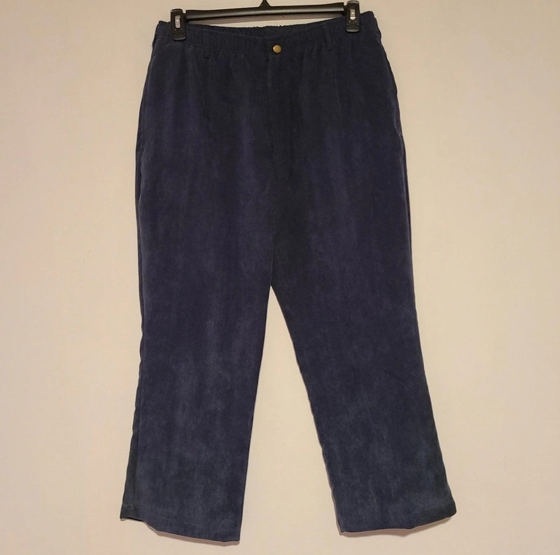 Men'S Vintage Stag Hill Haband Navy Corduroy Pants 38 Xs 1