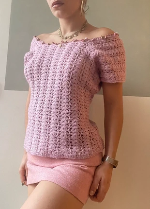 Top en crochet vieux rose Lila vintage y2k, marque: Vintage Dressing, état: Très bon état, taille: M / 38 / 10, 10,00 €, 11,20 € Protection acheteurs incluse